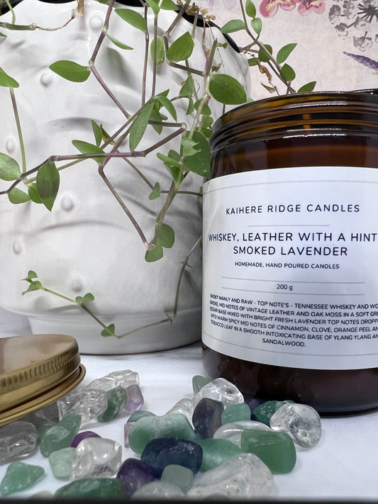 Whiskey, Leather with a hint of Smoked Lavender - 200g Amber Collection