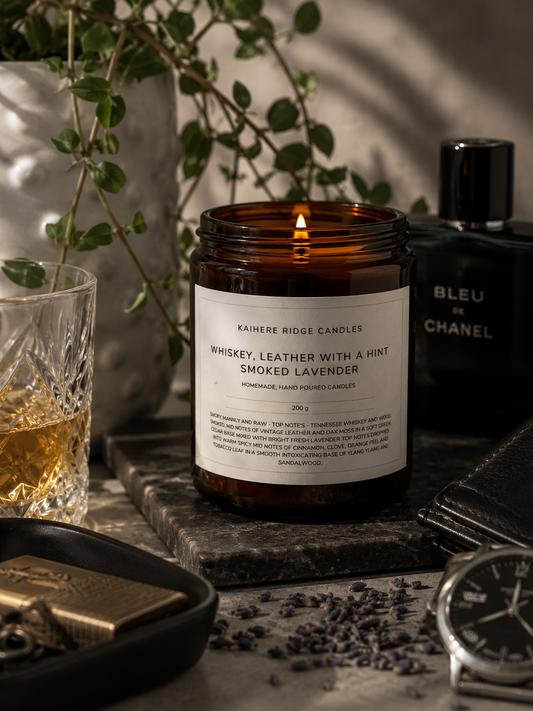 Whiskey, Leather with a hint of Smoked Lavender - Amber Collection